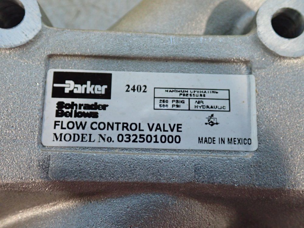 Parker 250 Psig Air / 500 Psi Hydraulic Flow Control Valves - 03250100