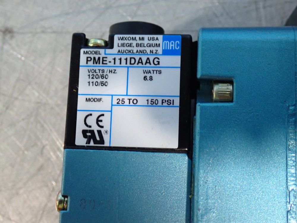 Mac Valves 150 Psi Solenoid Pilot Operated Pneumatic Valves - Mv-a2b-a311-pm-111da