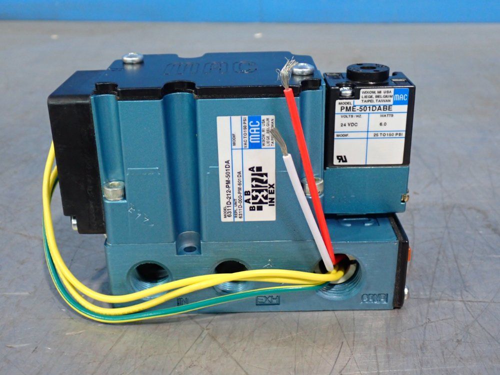 Mac Valves 150 Psi Solenoid Pilot Operated Pneumatic Spool Valve - 6311d-212-pm-501da