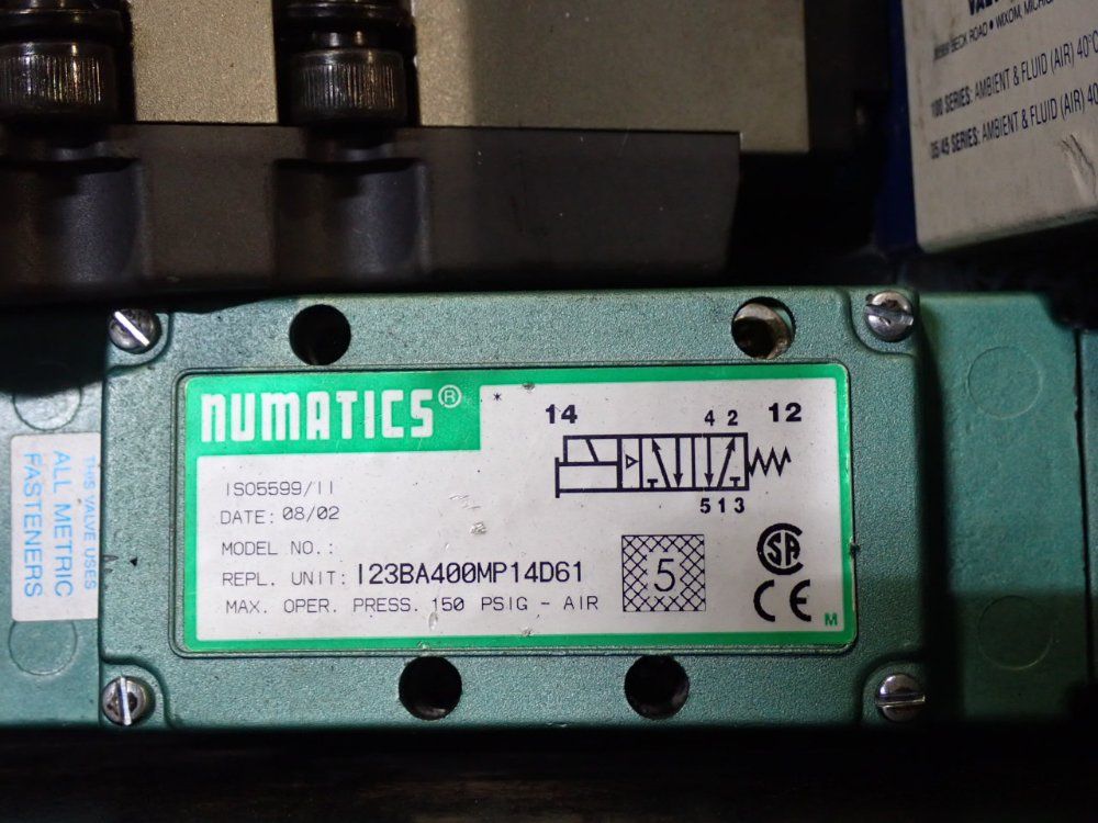 Numatics, Smc, Continental Hydraulics Pneumatic Solenoid Valve, Control Valve