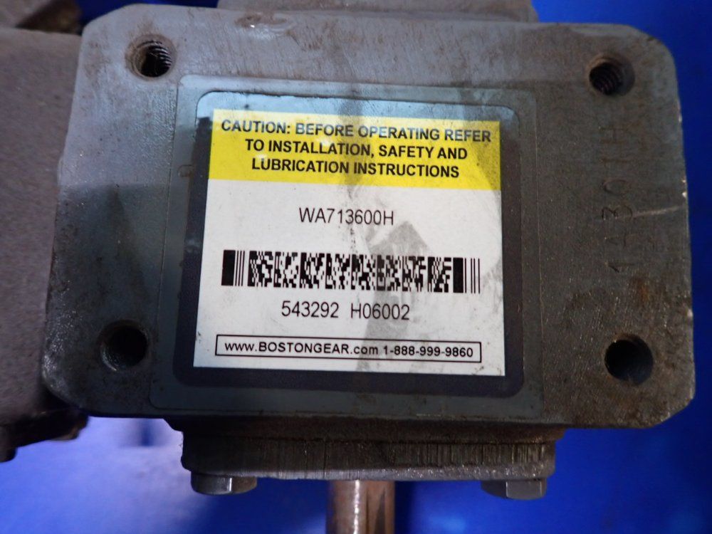 Boston Gear Right Angle Worm Gear Speed Reducer - Wa713600h