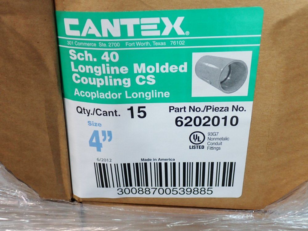 Cantex Schedule 40 Longline Molded Coupling Cs - 6202010