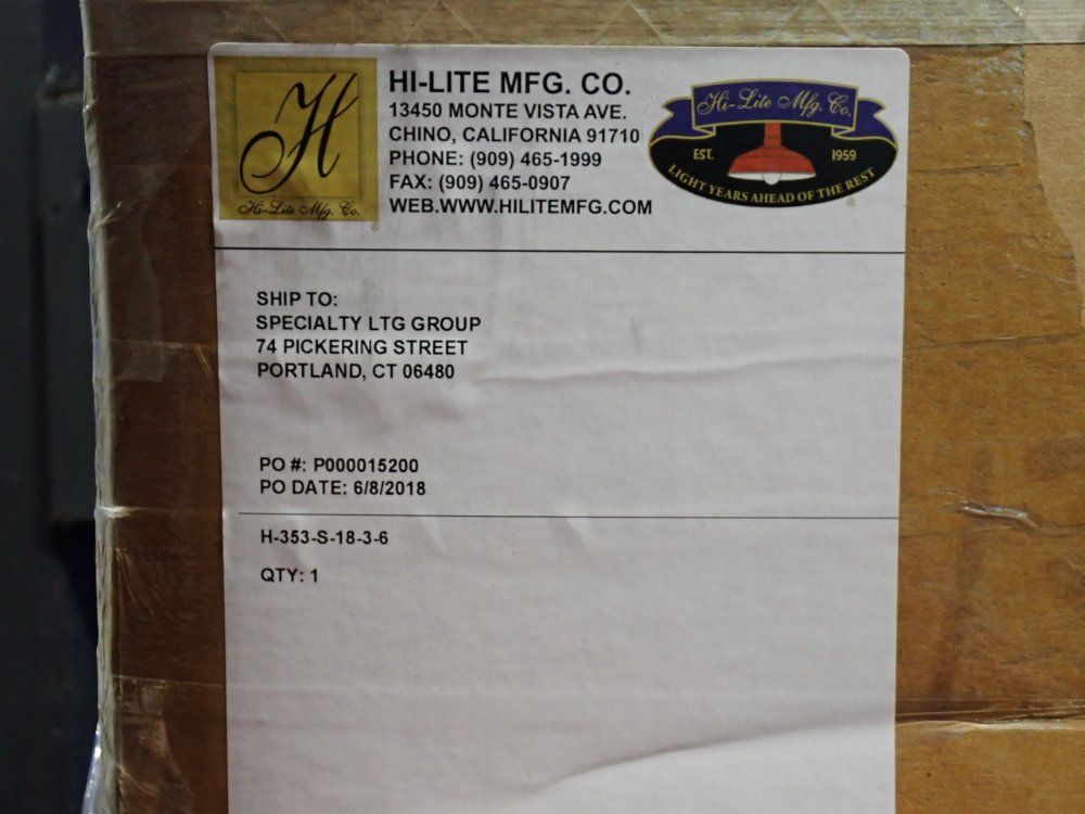 Hi-lite Mfg Co. Stem Mounted Classic Angle Shade Ceiling Light - H-353-s-18-3-6