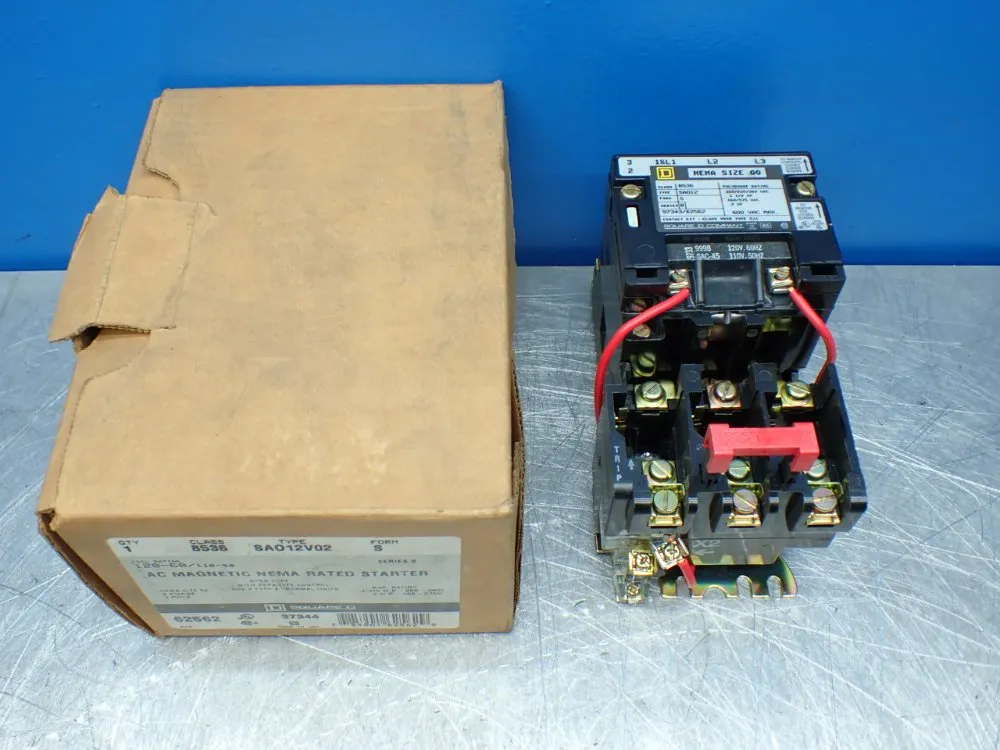 Square D 2hp Ac Magnetic Nema Rated Starter - 8536 Sa012v02