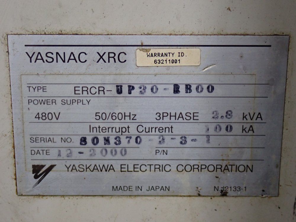 Yaskawa Electric Corporation Robot Controller Panel - Yasnac-xrc-up20