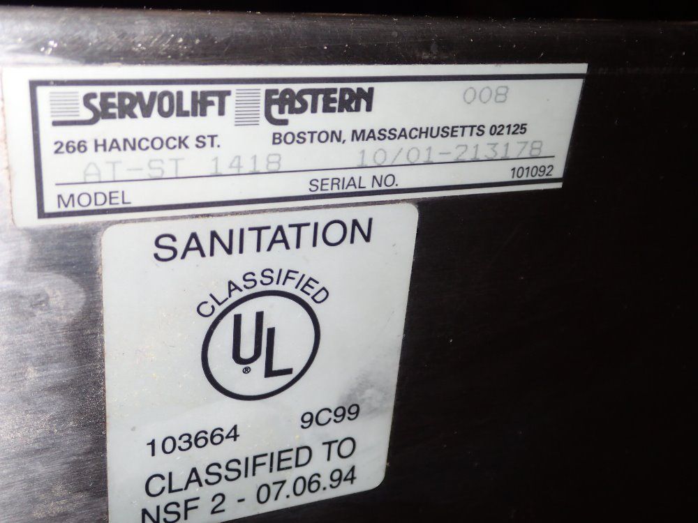 Servolift Fastern S/s Lunch Room Cart