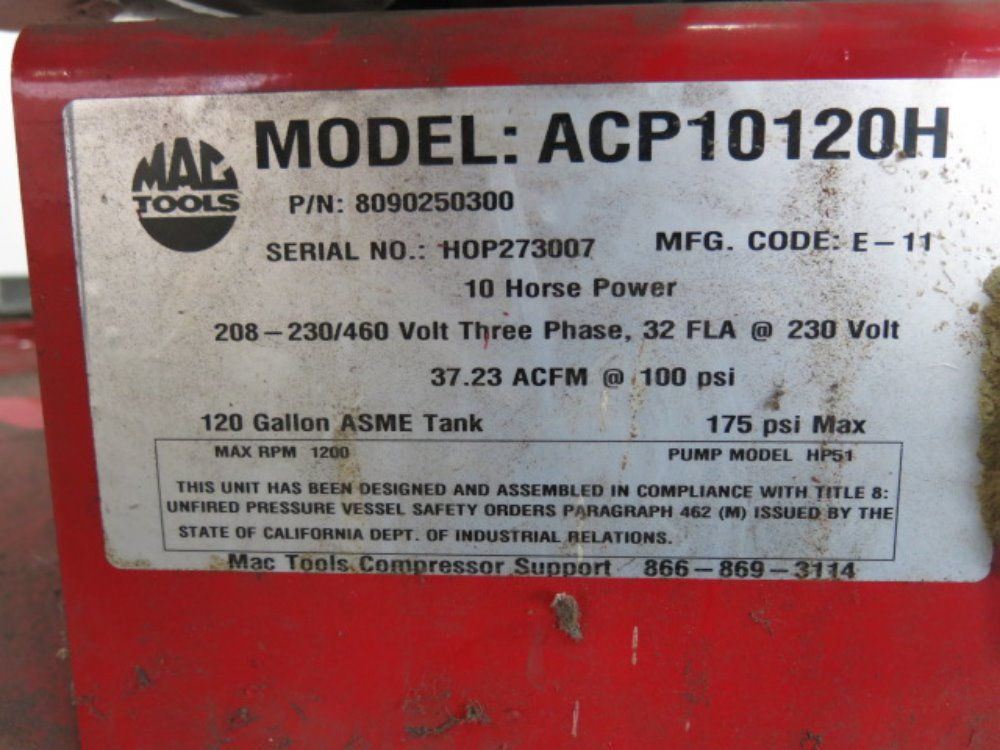 Mac Tools Air Compressor