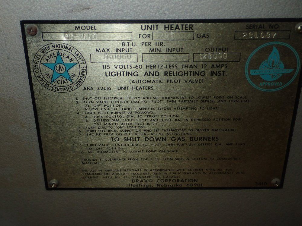 Dravo Hastings Natural Gas Heater