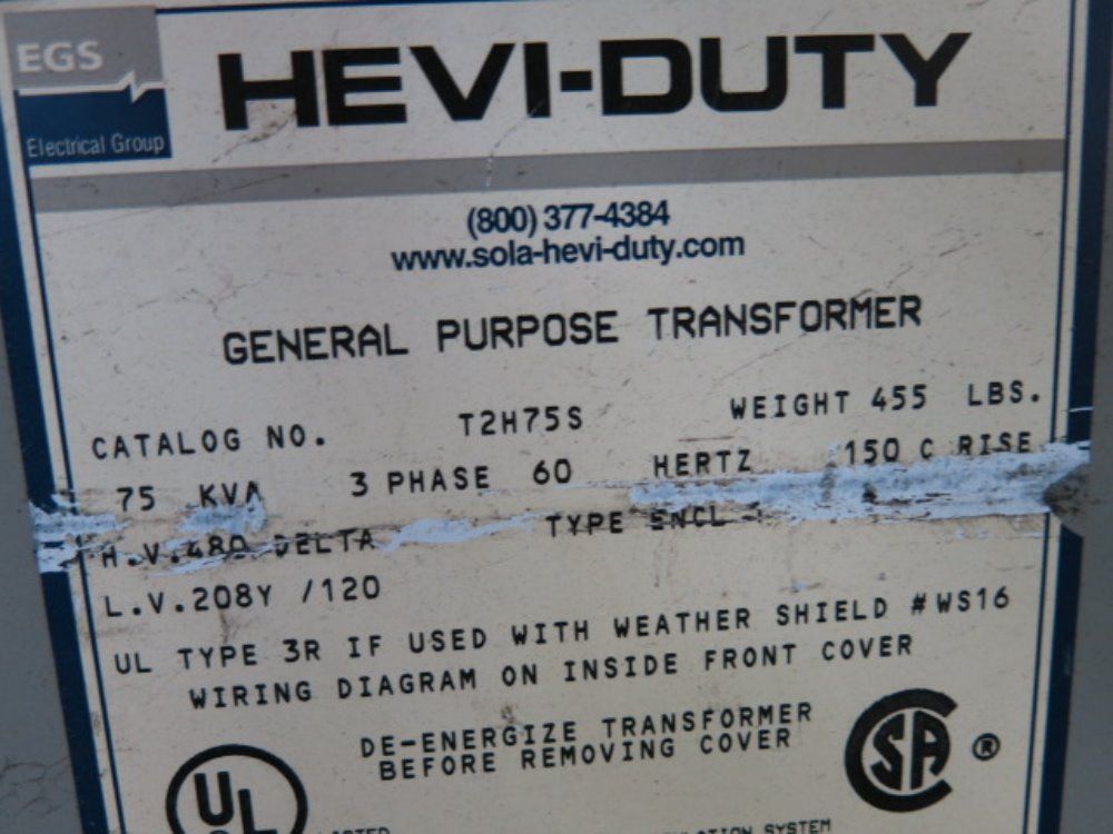 Egs Hevi Duty Transformer