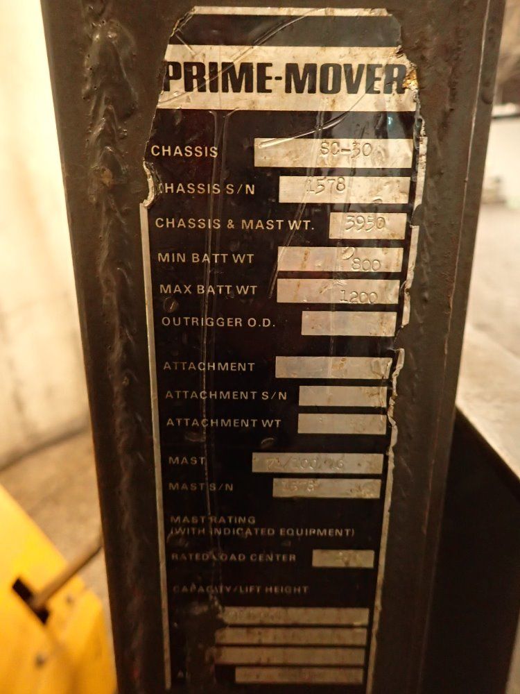 Prime Mover Electric Walk Behind Fork Lift