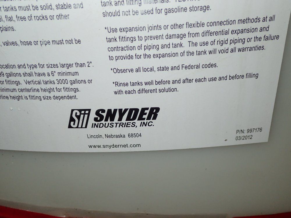 Snyder Plastic Tank