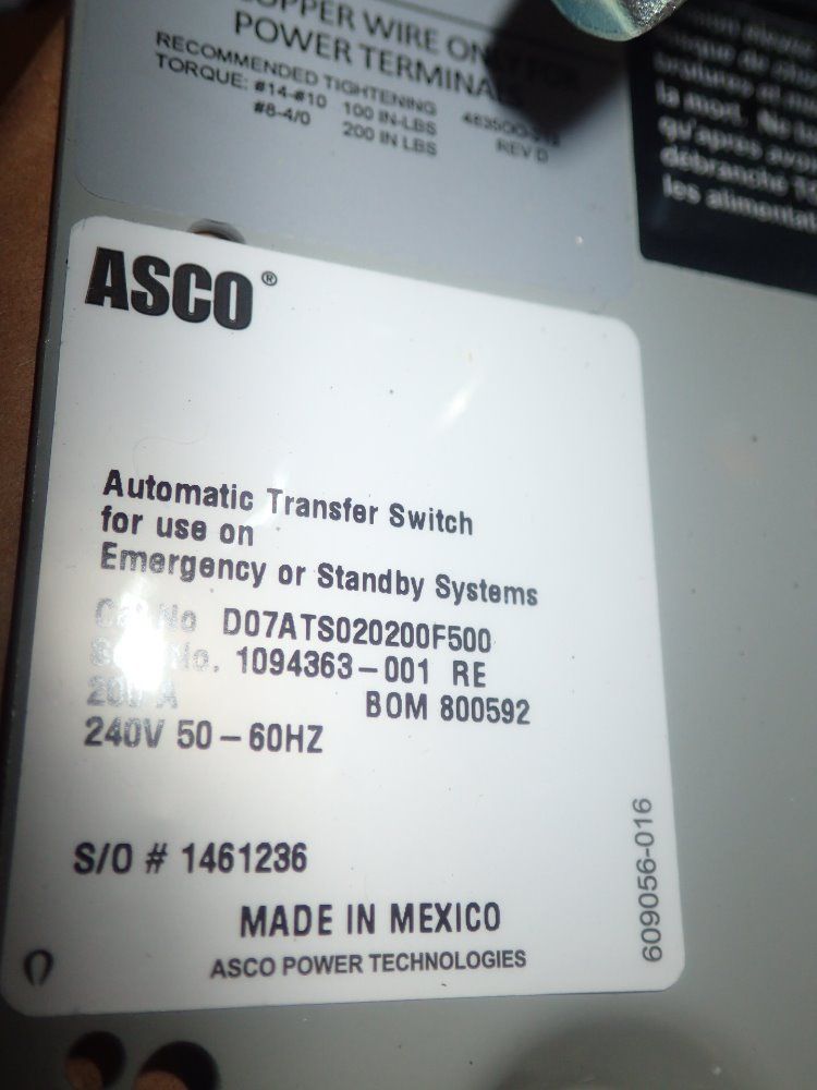 Asco Automatic Transfer Switch