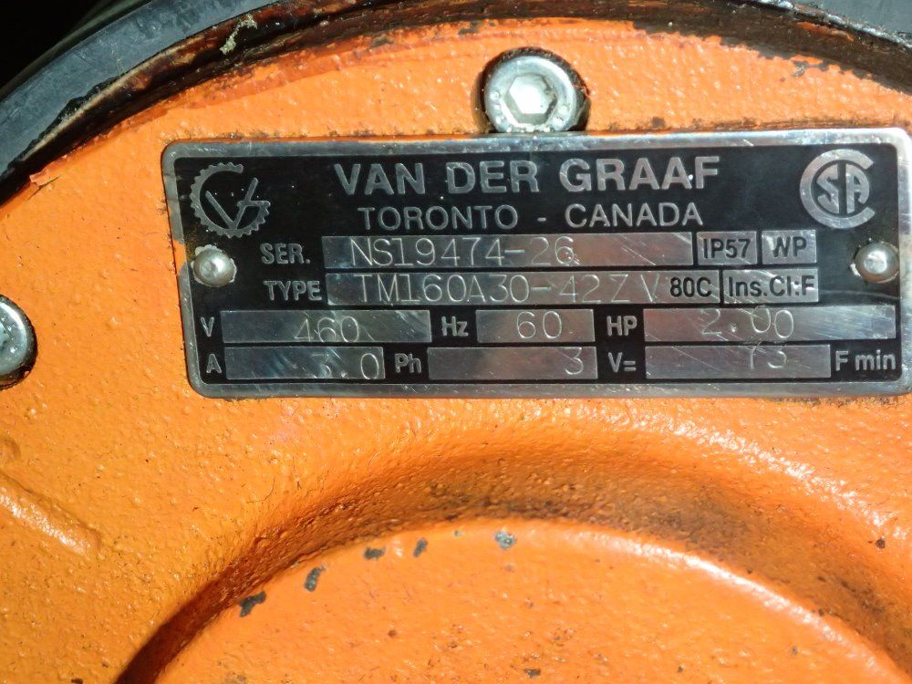 Van Der Graff 15" Drum Motor - Tm160a30-42zv