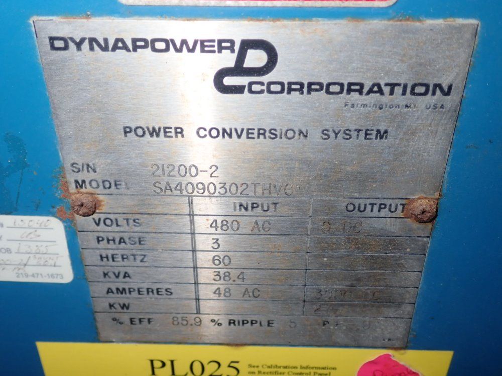 Dynapower 3000a Portable Power Conversion/rectifier - Sa4090302thvc