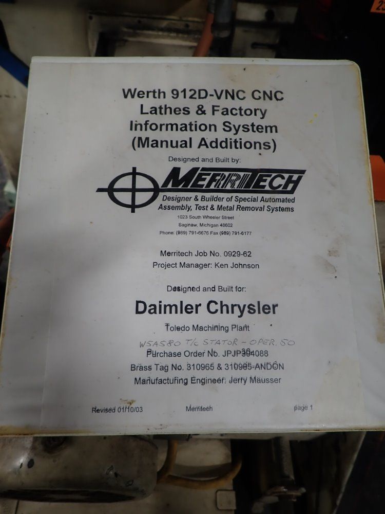 Merritech / Werth Dual Spindle Vertical Cnc Lathe