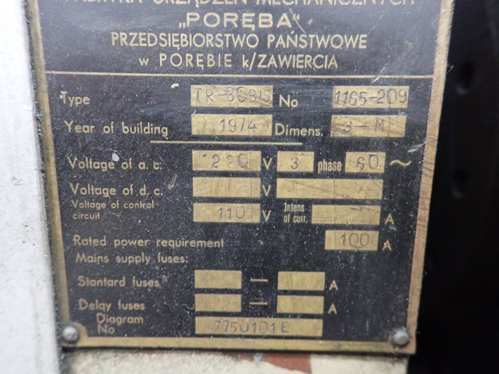 Poreba Gap Bed Lathe