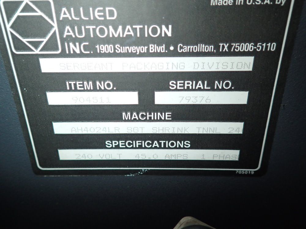 Allied Automation Shrink Tunnel