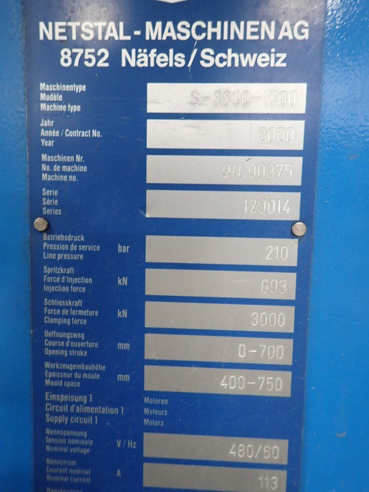 Netstal S-3000-1700 Injection Molder - S-3000-1700