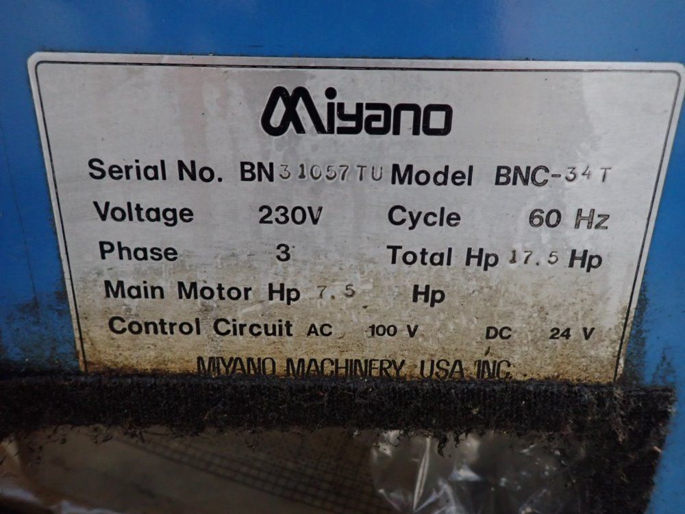 Miyano Bnc-34t Cnc Lathe - Bnc-34t