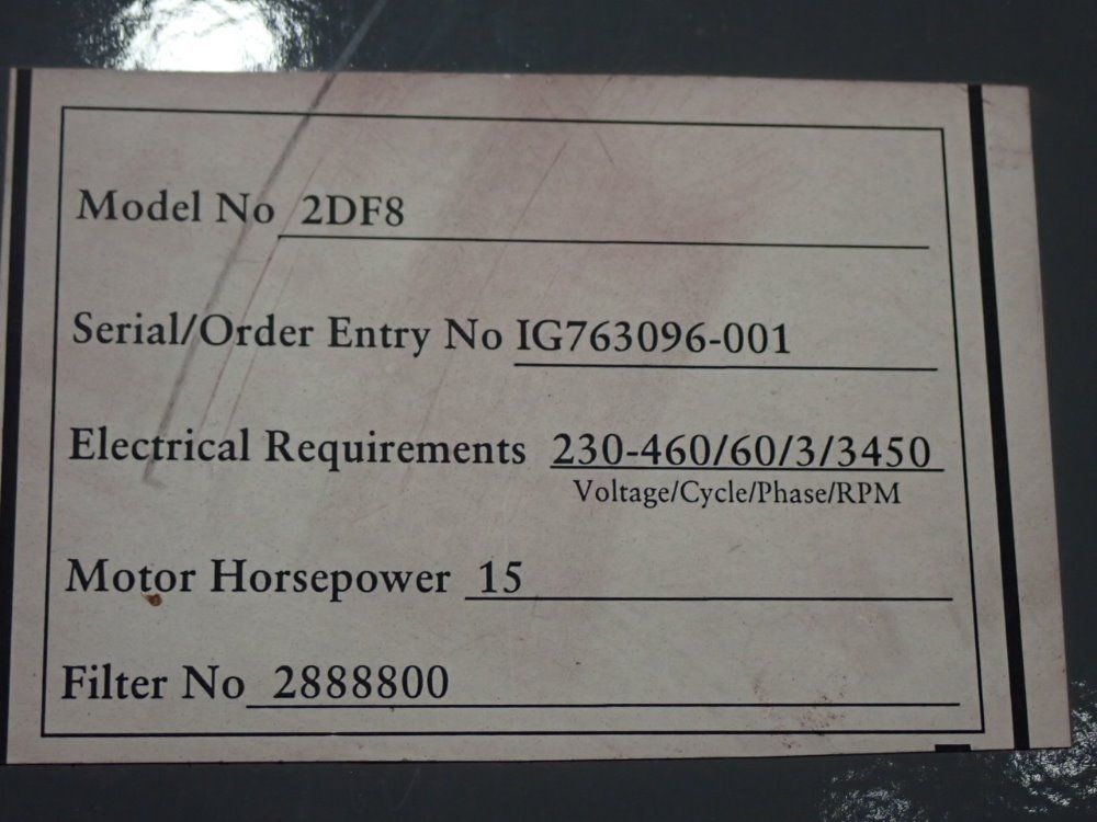 Torit / Itw Gema 15 Hp Itw Gema / Torit Dust Collector - 2df8