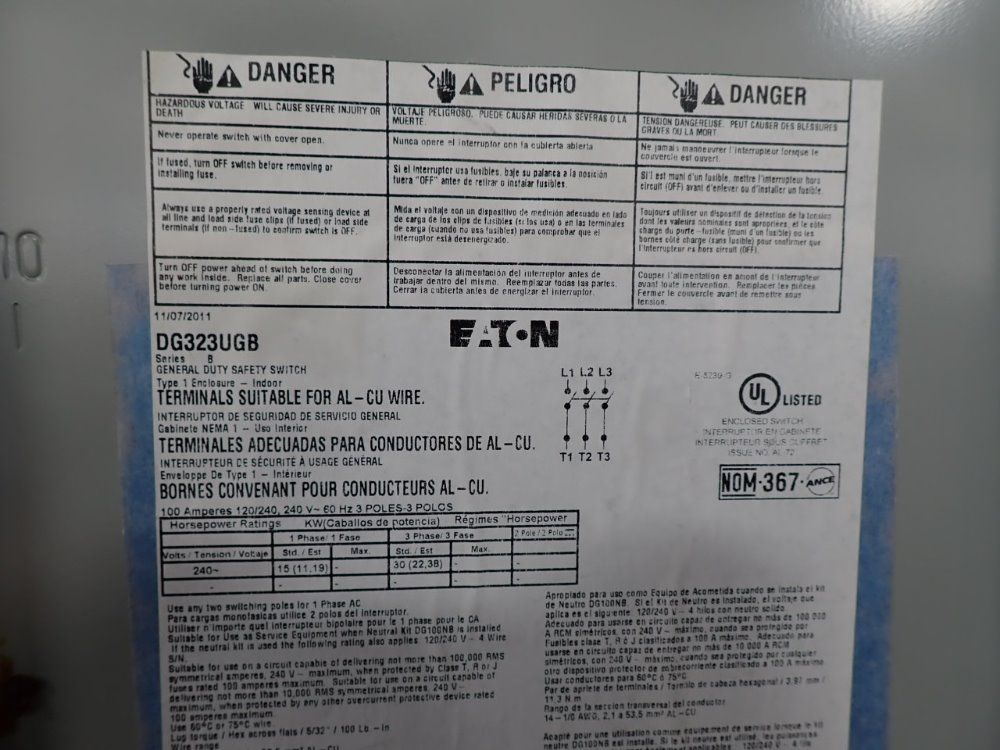 Eaton Non-fusble Disconnect