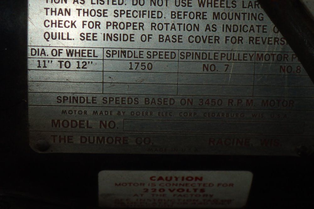 Dumore Tool Post Grinder