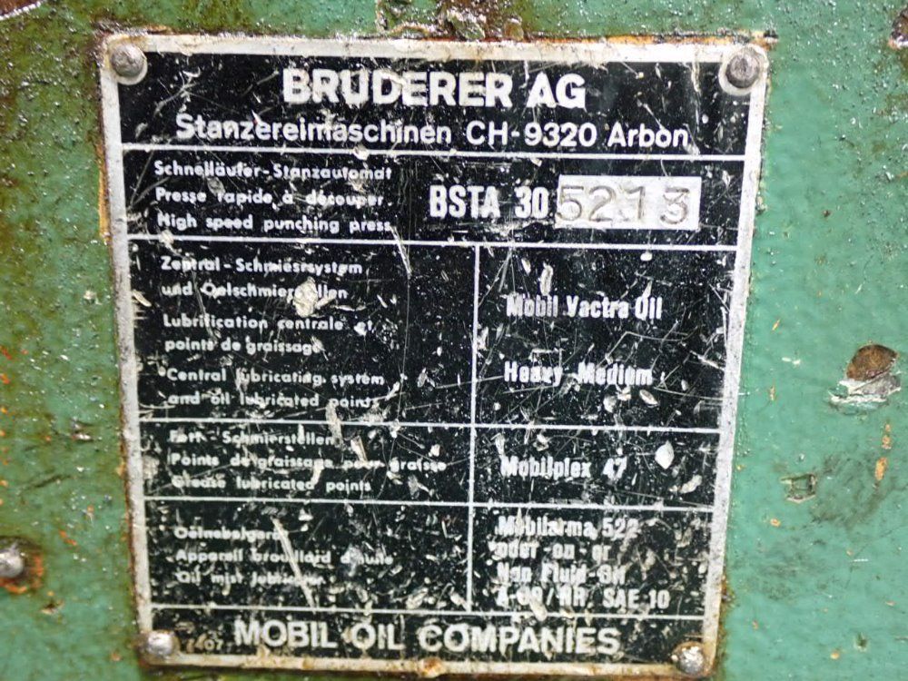 Bruderer 30 Ton Bsta 30 Press - Bsta 30
