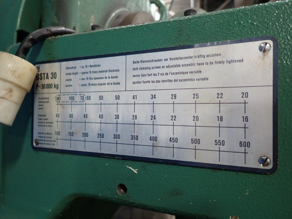 Bruderer 30 Ton Bsta 30 Press - Bsta 30