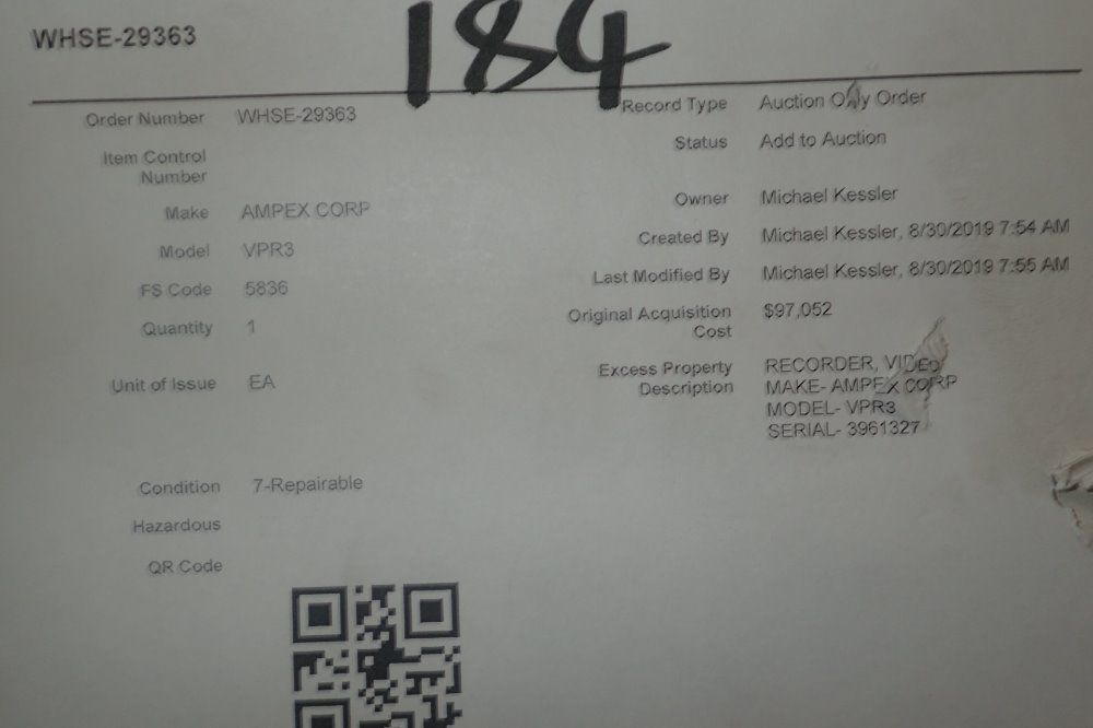 Ampex/ Tektronix Recorder