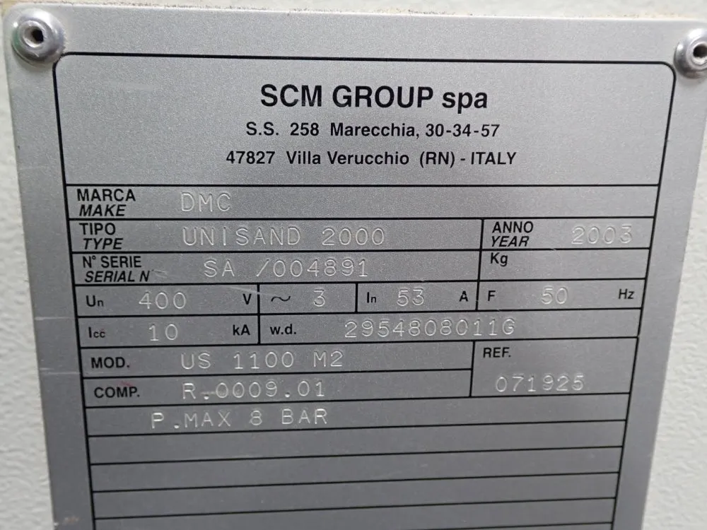 Dmc 43" Conveyorized Belt Sander - Unisand 2000