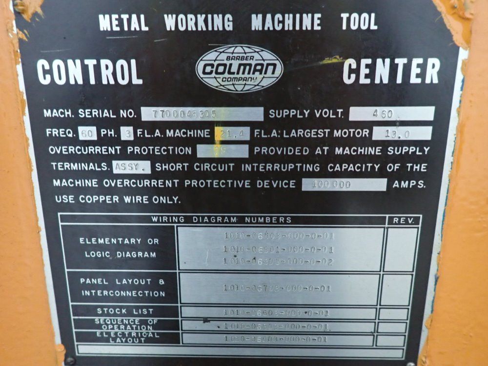 Barber Colman Barber Colman 1020 Gear Hobber