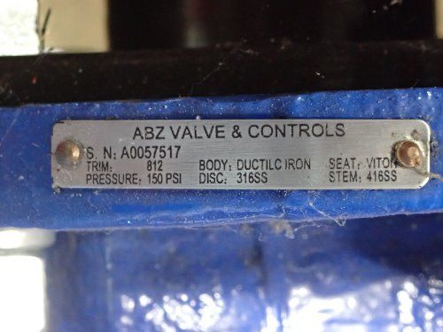 Abz Valve & Controls 20" Actuator Butterfly Valve