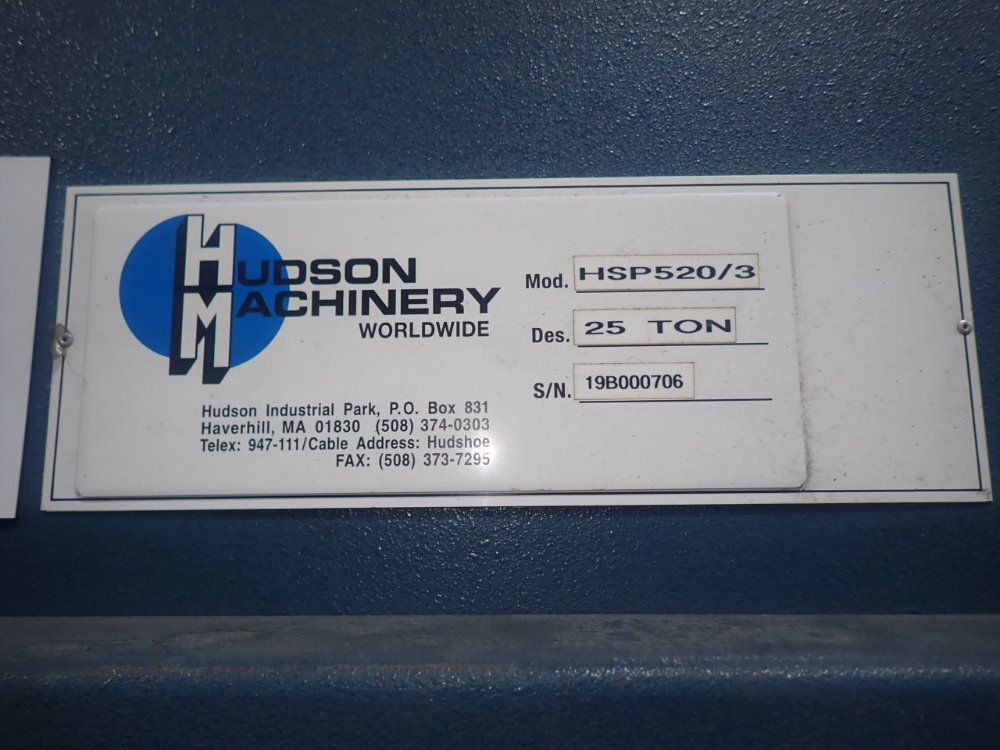 Hudson Machinery Traveling Head Press