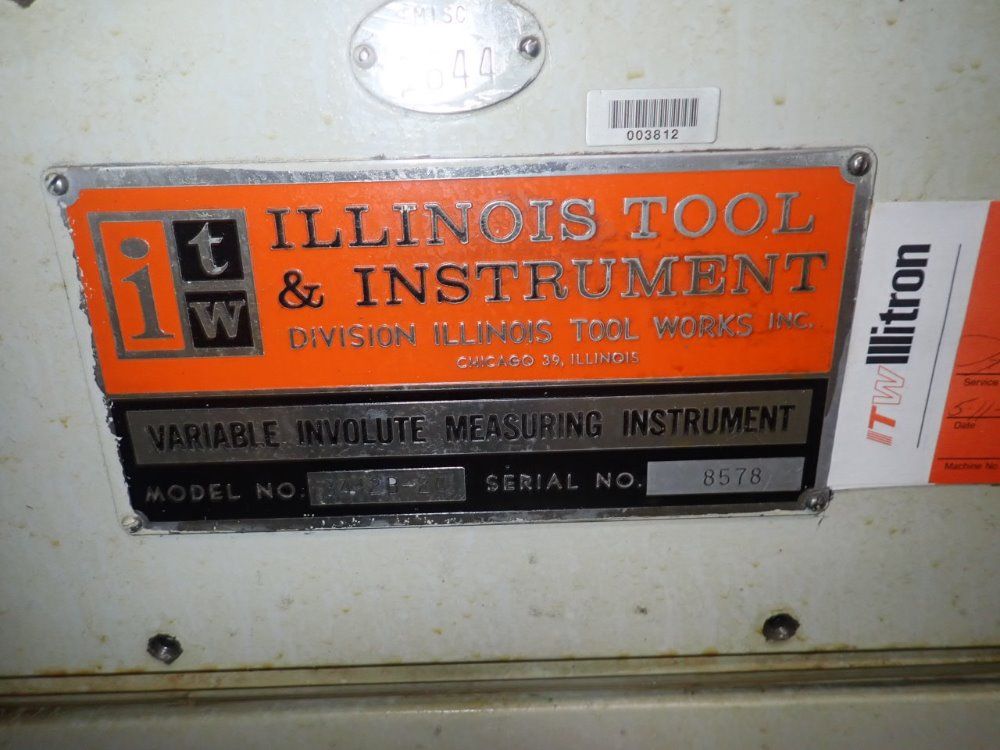Itw 6" X 14" Bed 3412b-2c Variable Involute Measuring Instrument - 3412b-2c