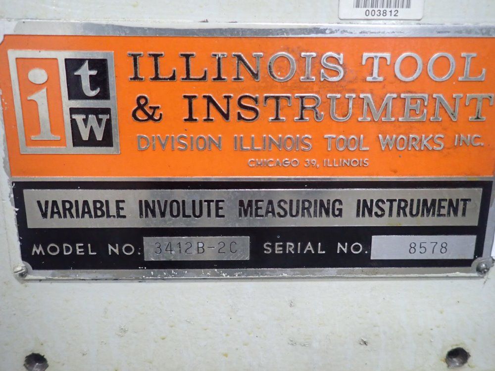 Itw 6" X 14" Bed 3412b-2c Variable Involute Measuring Instrument - 3412b-2c