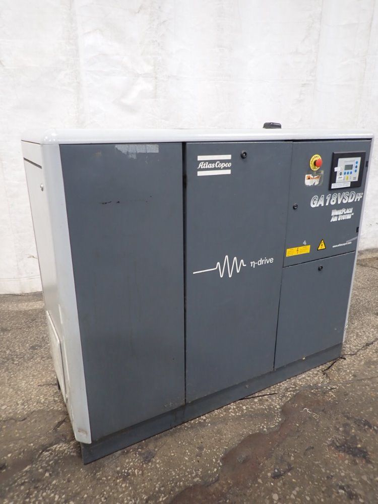 Atlas Copco 18.5 Kw/ 25 Hp Ga18vsd Air Compressor - Ga18vsd