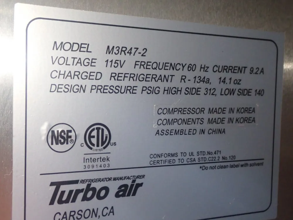 Turbo Air Refrigerator