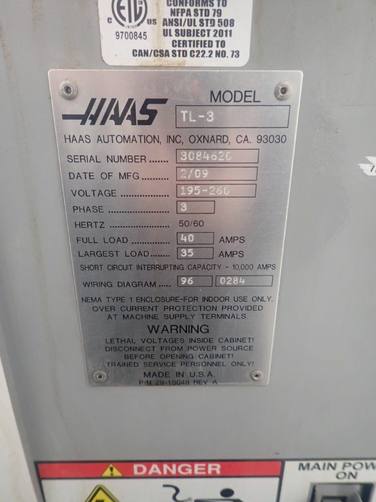 Haas Tl-3 Cnc Lathe - Tl-3