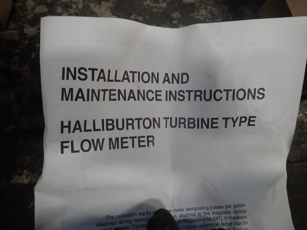 Halliburton Flow Meter