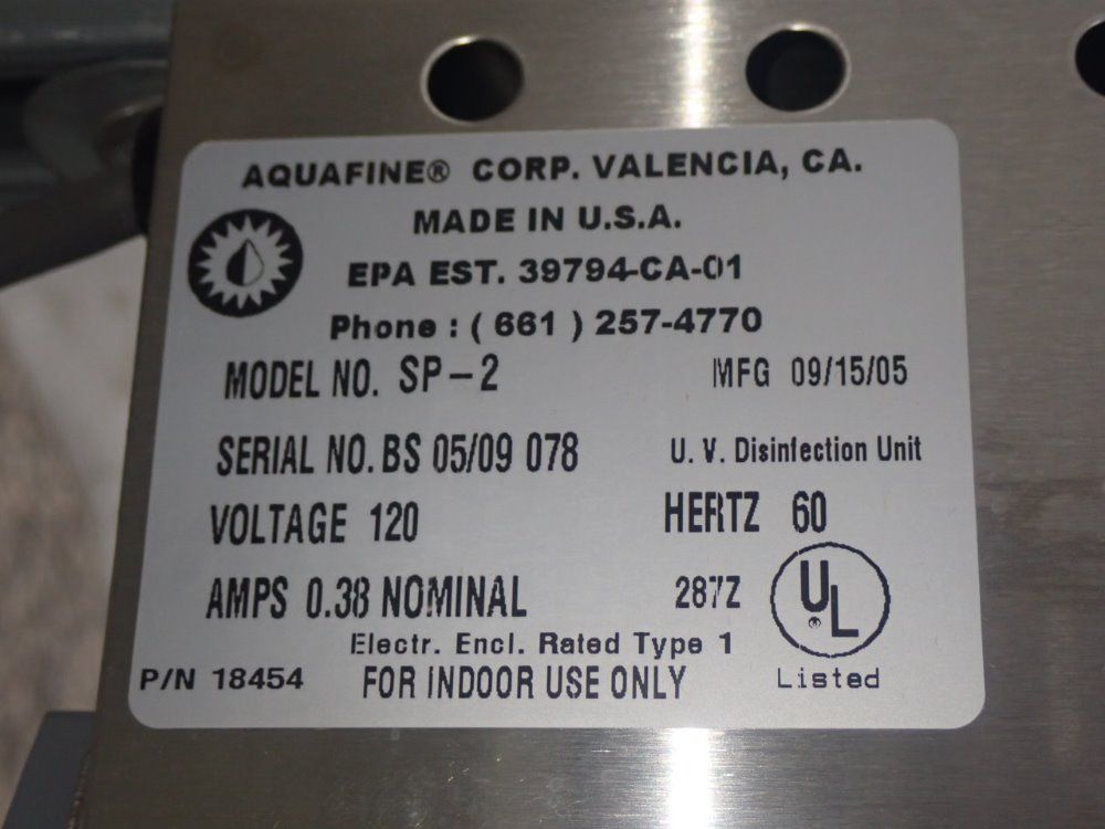 Aquafine Water Treatment System