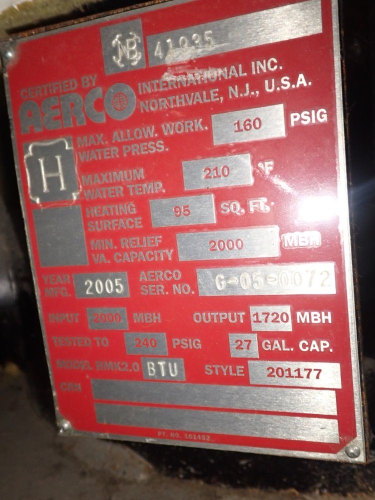 Aerco Benchmark Bmk2.0btu Boiler - Benchmark Bmk2.0btu