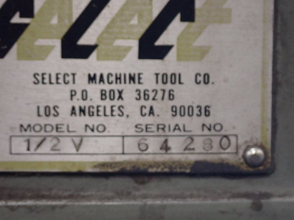 Select Machine Tool Co. 30" X 7" Vertical Mill - 1/2 V