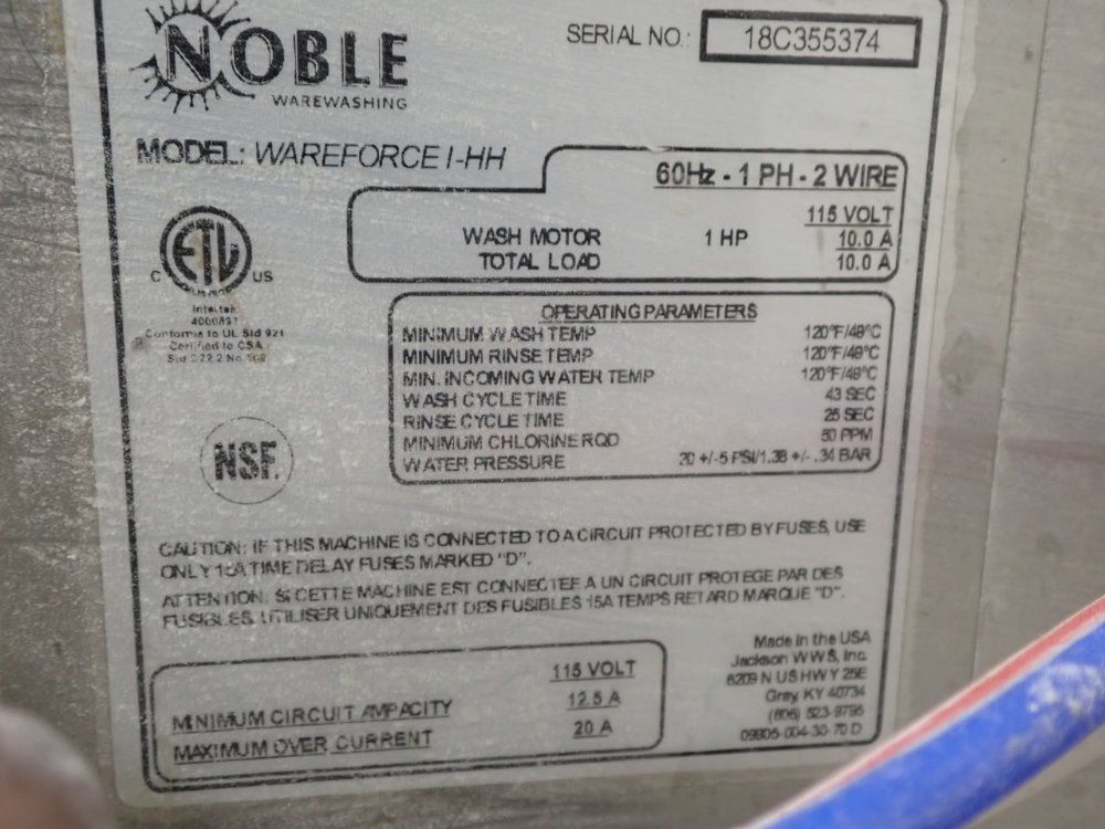 Noble Wareforce 1-hh Washer - Wareforce 1-hh