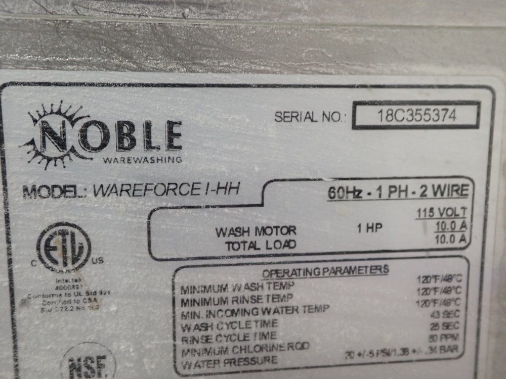 Noble Wareforce 1-hh Washer - Wareforce 1-hh