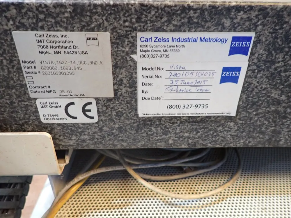 Zeiss 24''x34'' Coordinate Measuring Machine - Vista 1620-14