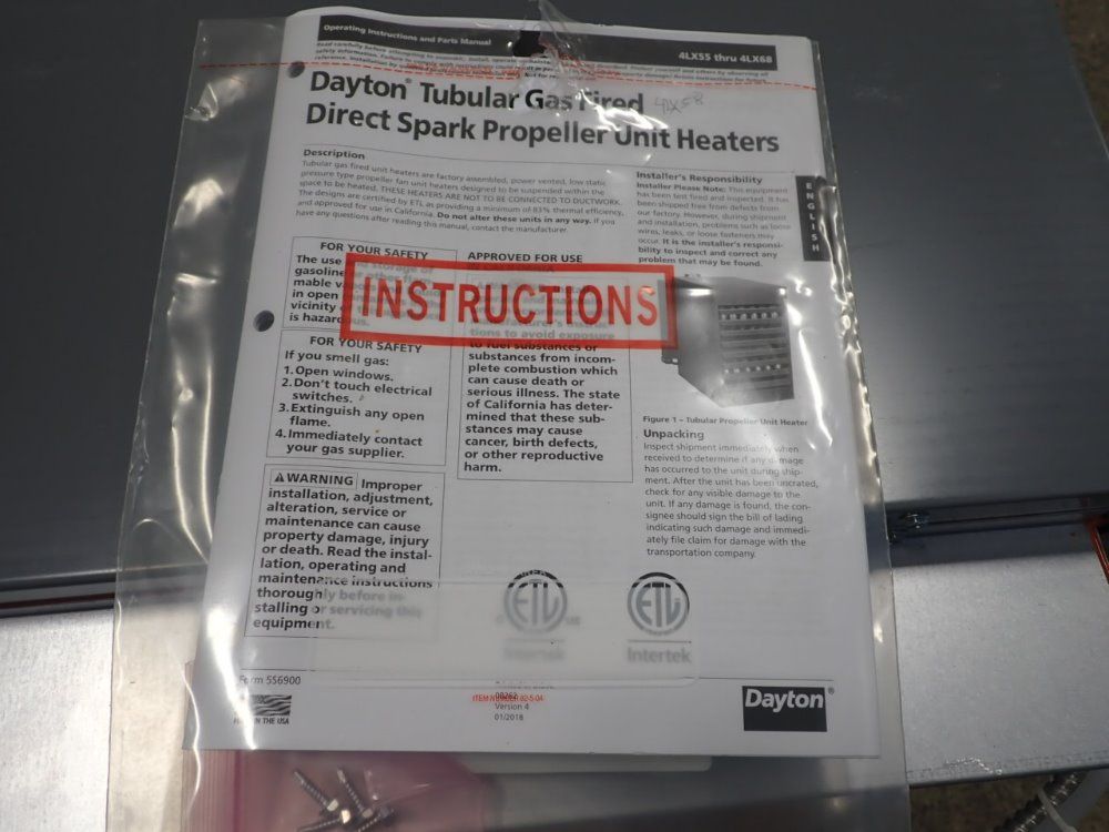 Dayton 145,250 Btu Natural Gas Unit Heater - 4lx58