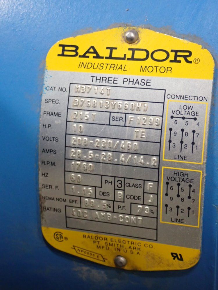 Hull Vac Pump Corp 10 Hp Dv500/sh-100 Vacuum Pump - Dv500/sh-100