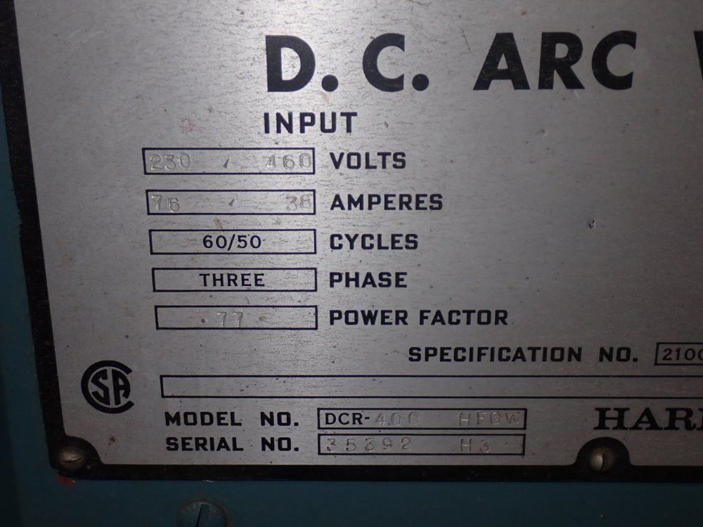 Harnischfeger/p&h 400 Amps Dcr-400 Hfgw Welder - Dcr-400 Hfgw