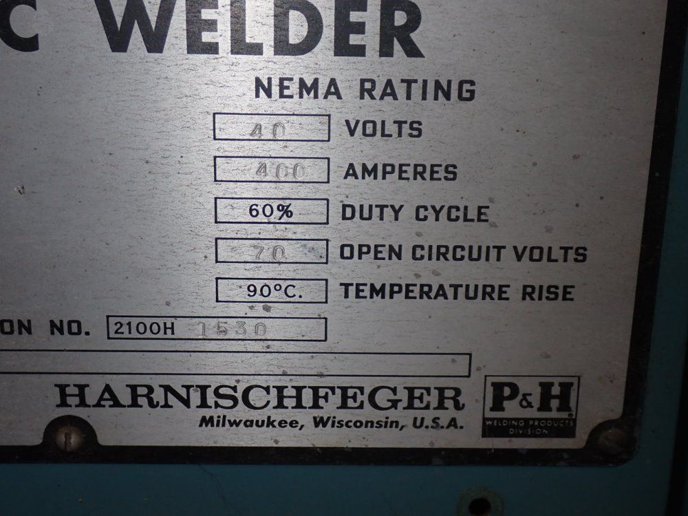 Harnischfeger/p&h 400 Amps Dcr-400 Hfgw Welder - Dcr-400 Hfgw