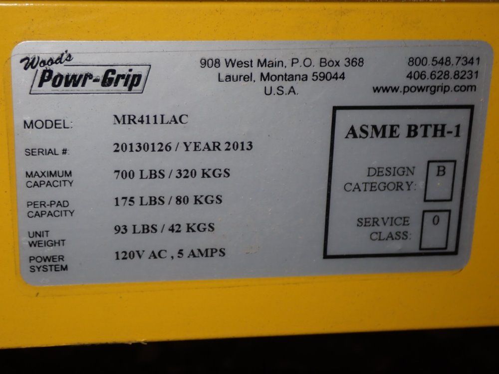 Woods Powr-grip Co Vacuum Lift